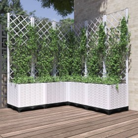 Planter with white PP trellis 120x120x136 cm by , Pots and planters - Ref: Foro24-153288, Price: 196,46 €, Discount: %