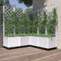 Jardinera con enrejado PP blanco 120x120x136 cm de , Maceteros y jardineras - Ref: Foro24-153288, Precio: 196,19 €, Descuento: %
