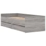 Estructura de cama con cajones gris Sonoma 90x190 cm de , Camas y somieres - Ref: Foro24-3207355, Precio: 155,49 €, Descuento: %