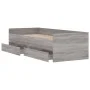 Estructura de cama con cajones gris Sonoma 90x190 cm de , Camas y somieres - Ref: Foro24-3207355, Precio: 155,49 €, Descuento: %