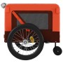 Remolque de bicicleta mascotas hierro tela Oxford naranja negro