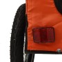 Remolque de bicicleta mascotas hierro tela Oxford naranja negro