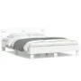 White engineered wood bed frame with headboard 150x200cm by , Beds and slatted bases - Ref: Foro24-3207413, Price: 119,19 €, ...