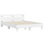 Estructura cama con cabecero madera ingeniería blanco 150x200cm de , Camas y somieres - Ref: Foro24-3207413, Precio: 120,66 €
