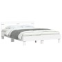 Estructura cama con cabecero madera ingeniería blanco 150x200cm de , Camas y somieres - Ref: Foro24-3207413, Precio: 120,66 €