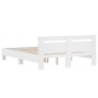Estructura cama con cabecero madera ingeniería blanco 150x200cm de , Camas y somieres - Ref: Foro24-3207413, Precio: 120,66 €