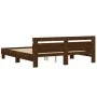 Oak brown engineered wood bed with headboard 180x200 cm by , Beds and slatted bases - Ref: Foro24-3207405, Price: 169,27 €, D...
