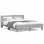 Sonoma-graues Holzwerkstoffbett mit Kopfteil 150 x 200 cm von , Betten und Lattenroste - Ref: Foro24-3207418, Preis: 149,07 €...