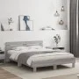 Cama con cabecero madera de ingeniería gris Sonoma 150x200 cm de , Camas y somieres - Ref: Foro24-3207418, Precio: 146,80 €, ...
