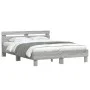 Cama con cabecero madera de ingeniería gris Sonoma 150x200 cm de , Camas y somieres - Ref: Foro24-3207418, Precio: 146,80 €, ...