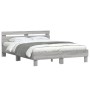 Sonoma-graues Holzwerkstoffbett mit Kopfteil 150 x 200 cm von , Betten und Lattenroste - Ref: Foro24-3207418, Preis: 149,07 €...