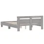 Cama con cabecero madera de ingeniería gris Sonoma 150x200 cm de , Camas y somieres - Ref: Foro24-3207418, Precio: 146,80 €, ...
