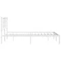Metal bed frame with white headboard 140x190 cm by , Beds and slatted bases - Ref: Foro24-355610, Price: 84,49 €, Discount: %
