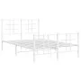 Metal bed frame with headboard and white footboard 120x190 cm by , Beds and slatted bases - Ref: Foro24-355625, Price: 85,47 ...