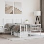 Metal bed frame with headboard and white footboard 120x190 cm by , Beds and slatted bases - Ref: Foro24-355625, Price: 86,58 ...