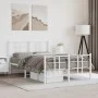 Metal bed frame with headboard and white footboard 120x190 cm by , Beds and slatted bases - Ref: Foro24-355625, Price: 85,47 ...