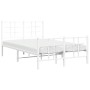 Metallbettgestell mit Kopfteil und weißem Fußteil 120x190 cm von , Betten und Lattenroste - Ref: Foro24-355625, Preis: 86,58 ...