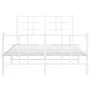 Metal bed frame with headboard and white footboard 120x190 cm by , Beds and slatted bases - Ref: Foro24-355625, Price: 85,47 ...