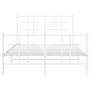 Metallbettgestell mit Kopfteil und weißem Fußteil 120x190 cm von , Betten und Lattenroste - Ref: Foro24-355625, Preis: 86,58 ...