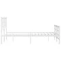 Metal bed frame with headboard and white footboard 120x190 cm by , Beds and slatted bases - Ref: Foro24-355625, Price: 85,47 ...