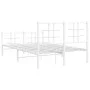 Metal bed frame with headboard and white footboard 120x190 cm by , Beds and slatted bases - Ref: Foro24-355625, Price: 85,47 ...