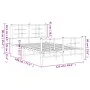 Metal bed frame with headboard and white footboard 120x190 cm by , Beds and slatted bases - Ref: Foro24-355625, Price: 85,47 ...