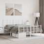 Metal bed frame with headboard and white footboard 135x190 cm by , Beds and slatted bases - Ref: Foro24-355627, Price: 89,72 ...