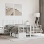 Metal bed frame with headboard and white footboard 135x190 cm by , Beds and slatted bases - Ref: Foro24-355627, Price: 88,58 ...