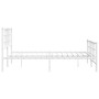 Bettgestell aus Metall mit Kopfteil und weißem Fußteil 135x190 cm von , Betten und Lattenroste - Ref: Foro24-355627, Preis: 8...
