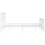 Metal bed frame with headboard and white footboard 135x190 cm by , Beds and slatted bases - Ref: Foro24-355627, Price: 88,58 ...