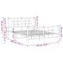 Metal bed frame with headboard and white footboard 135x190 cm by , Beds and slatted bases - Ref: Foro24-355627, Price: 88,58 ...