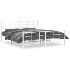 Metallbettgestell mit Kopf- und Fußteil weiß 183x213 cm von , Betten und Lattenroste - Ref: Foro24-355633, Preis: 101,26 €, R...
