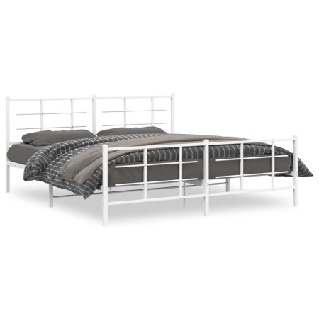Metallbettgestell mit Kopf- und Fußteil weiß 183x213 cm von , Betten und Lattenroste - Ref: Foro24-355633, Preis: 101,26 €, R...