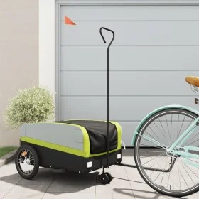 Bicycle trailer, black and green iron, 45 kg. by , Bicycle trailers - Ref: Foro24-94074, Price: 98,03 €, Discount: %