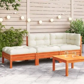 Garden sofa with cushions and footrest, 2 seats by , Modular outdoor sofas - Ref: Foro24-838174, Price: 256,65 €, Discount: %