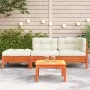 Garden sofa with cushions and footrest, 2 seats by , Modular outdoor sofas - Ref: Foro24-838174, Price: 256,65 €, Discount: %