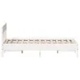 Bed frame with white pine wood headboard 140x200 cm by , Beds and slatted bases - Ref: Foro24-842647, Price: 128,19 €, Discou...