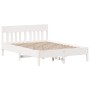 Bed frame with white pine wood headboard 120x200 cm by , Beds and slatted bases - Ref: Foro24-842651, Price: 123,43 €, Discou...