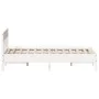 Bed frame with white pine wood headboard 120x200 cm by , Beds and slatted bases - Ref: Foro24-842651, Price: 122,32 €, Discou...
