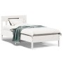 Bettgestell mit Kopfteil aus weißem Kiefernholz, 75 x 190 cm von , Betten und Lattenroste - Ref: Foro24-842679, Preis: 85,80 ...