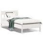 Estructura de cama con cabecero madera pino blanco 75x190 cm de , Camas y somieres - Ref: Foro24-842679, Precio: 85,00 €, Des...