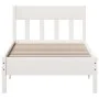 Estructura de cama con cabecero madera pino blanco 75x190 cm de , Camas y somieres - Ref: Foro24-842679, Precio: 85,00 €, Des...