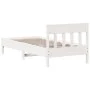 Estructura de cama con cabecero madera pino blanco 75x190 cm de , Camas y somieres - Ref: Foro24-842679, Precio: 85,00 €, Des...