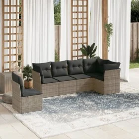 6-teiliges Gartenmöbel-Set und graue synthetische Rattankissen von , Gartensets - Ref: Foro24-3249539, Preis: 374,24 €, Rabat...