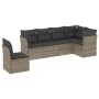6-teiliges Gartenmöbel-Set und graue synthetische Rattankissen von , Gartensets - Ref: Foro24-3249539, Preis: 374,24 €, Rabat...