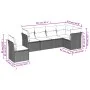 6-teiliges Gartenmöbel-Set und graue synthetische Rattankissen von , Gartensets - Ref: Foro24-3249539, Preis: 374,24 €, Rabat...