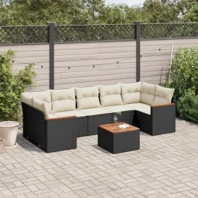 Set aus 8-teiligen Gartensofas und Kissen Kunstrattan schwarz von , Gartensets - Ref: Foro24-3258213, Preis: 469,31 €, Rabatt: %
