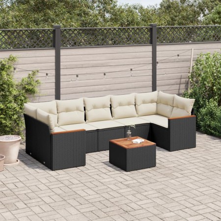 Set aus 8-teiligen Gartensofas und Kissen Kunstrattan schwarz von , Gartensets - Ref: Foro24-3258213, Preis: 474,84 €, Rabatt: %