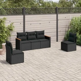 5-piece garden furniture set with black synthetic rattan cushions by , Garden sets - Ref: Foro24-3258247, Price: 315,56 €, Di...