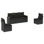Set de muebles de jardín 5 pzas y cojines ratán sintético negro de , Conjuntos de jardín - Ref: Foro24-3258247, Precio: 325,7...